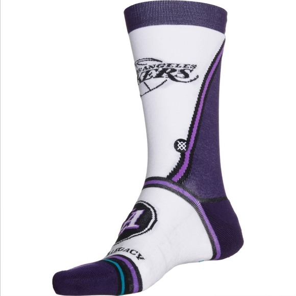 Stance Los Angeles Lakers City Edition Crew Socks Size L (9-13) NWT NBA Crew - Picture 2 of 5
